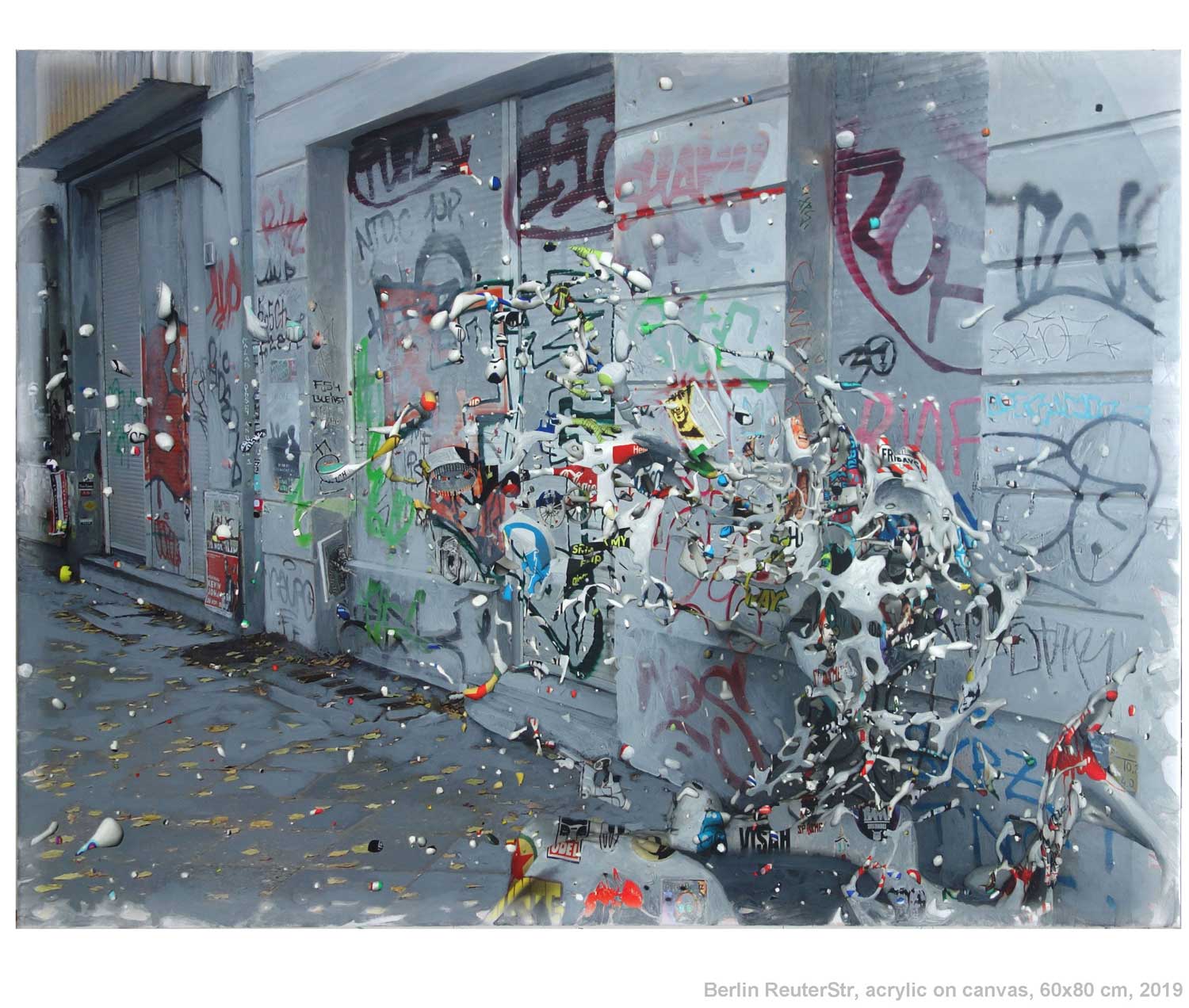 Berlin-Hermannplatz, acryl on photography, 30x40 cm, 2016, Xavier Krilyk